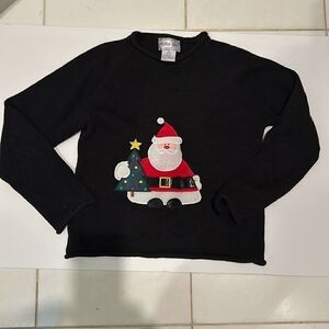 Vintage Girls Santa Sweater